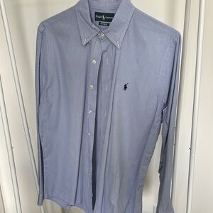 Ralph Lauren Men's Plaid Blue Dress Shirt